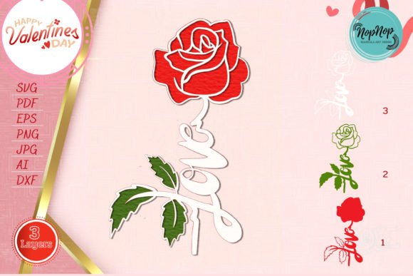 3D Love and Rose: A Digital Artwork for Creative Projects