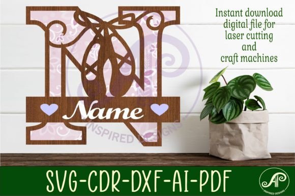 Ballet Shoe Capital Monogram Letter N: A Versatile Design for Crafters and Entrepreneurs