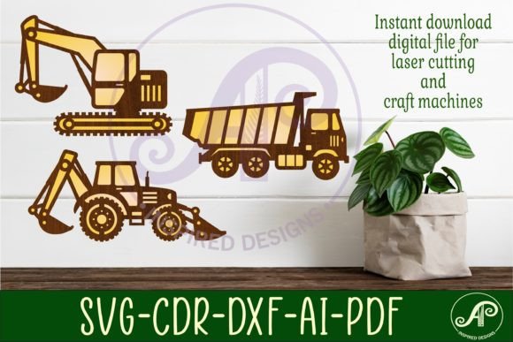 Construction Vehicles Two Layer Laser 2: A Versatile Digital Resource for Creative Projects