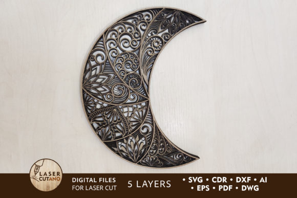 Cut Files - the Moon: A Multilayer Layout for Creative Projects