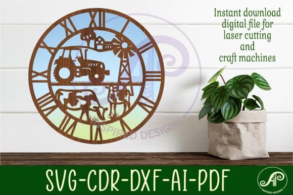 Farm Wall Clock Laser Cut Files, SVG: A Versatile Digital Design for Craft Enthusiasts