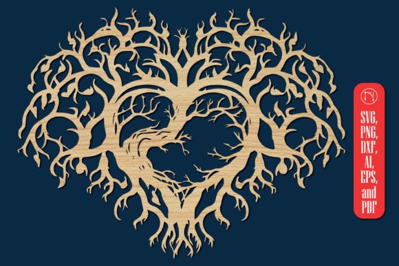 Laser Cut Heart with Tree SVG Design: A Versatile Crafting Template