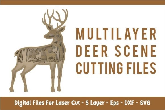 Layered Deer Scene Laser Cut: A Beautiful Way to Bring Nature into Your Art