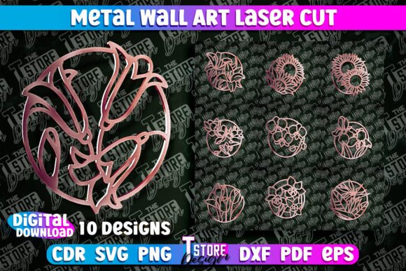 Metal Wall Art Laser Cut Metal Flowers