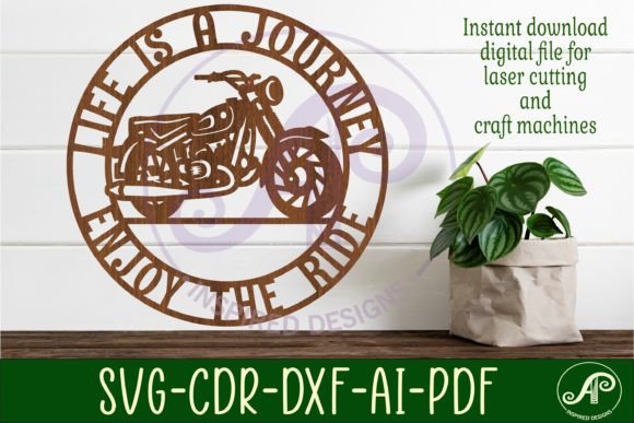 Motorcycle Wall Sign, SVG File: A Practical Digital Design for Creative Projects